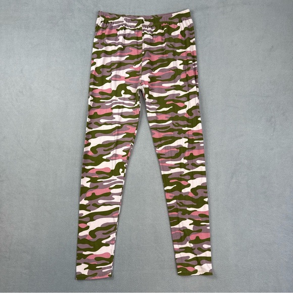 Ring Leggings Womens Plus W27 All Over Print Camo Stretch Festive Pants - Picture 1 of 9